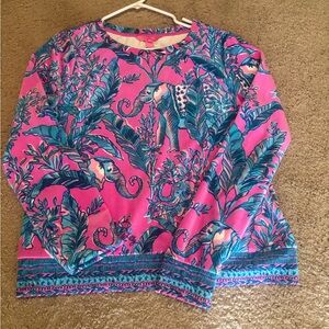 Lilly Pulitzer Pink and Blue velour sweater